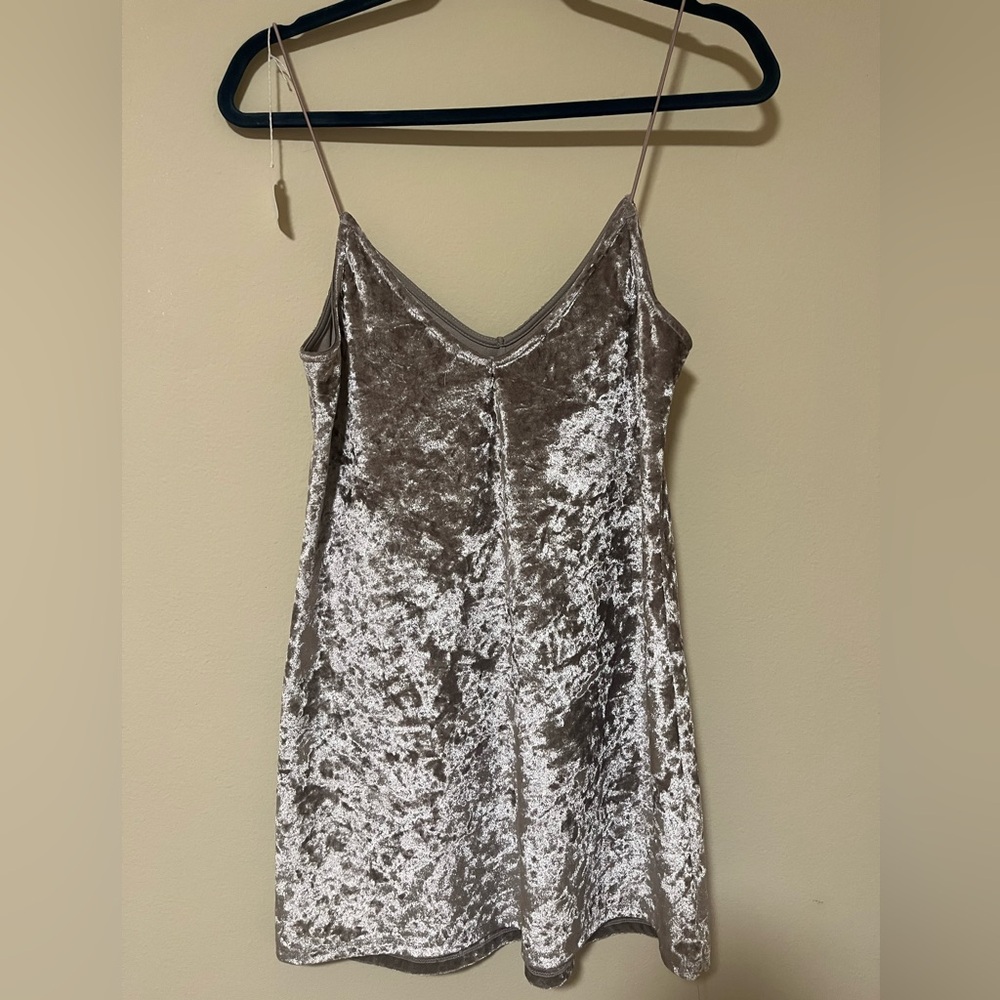 Champagne Velvet Micro-Mini Tank Dress - Picture 2 of 2